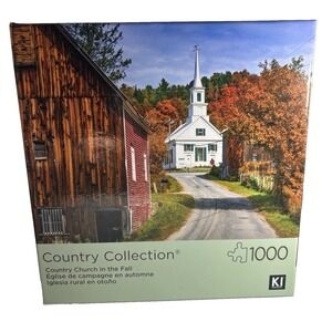 1000 Piece Puzzle Waits River Church Vermont New England in Fall Colorful Leaves